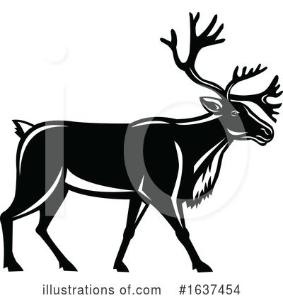 Royalty-Free (RF) Reindeer Clipart Illustration by patrimonio - Stock Sample #1637454
