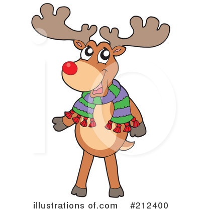 Royalty-Free (RF) Reindeer Clipart Illustration by visekart - Stock Sample #212400