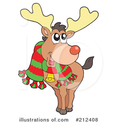 Royalty-Free (RF) Reindeer Clipart Illustration by visekart - Stock Sample #212408
