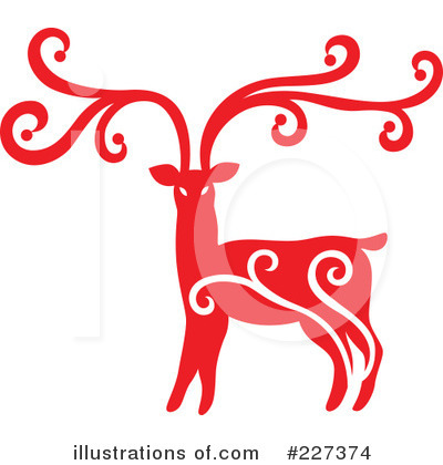 Royalty-Free (RF) Reindeer Clipart Illustration by Cherie Reve - Stock Sample #227374