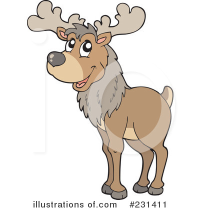 Royalty-Free (RF) Reindeer Clipart Illustration by visekart - Stock Sample #231411