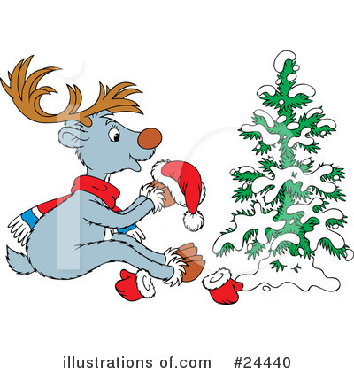 Royalty-Free (RF) Reindeer Clipart Illustration by Alex Bannykh - Stock Sample #24440