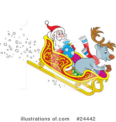 Santas Sleigh Clipart #24442 by Alex Bannykh