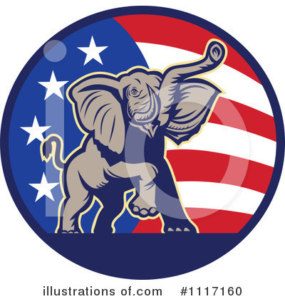 Republican Elephant Clipart #1117160 by patrimonio