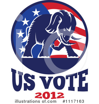 Republican Elephant Clipart #1117163 by patrimonio