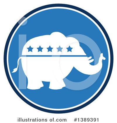 Royalty-Free (RF) Republican Elephant Clipart Illustration by Hit Toon - Stock Sample #1389391