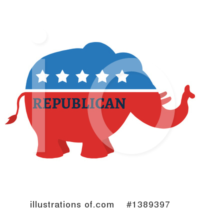 Royalty-Free (RF) Republican Elephant Clipart Illustration by Hit Toon - Stock Sample #1389397