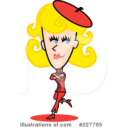 Royalty-Free (RF) Retro Girl Clipart Illustration by Andy Nortnik - Stock Sample #227705