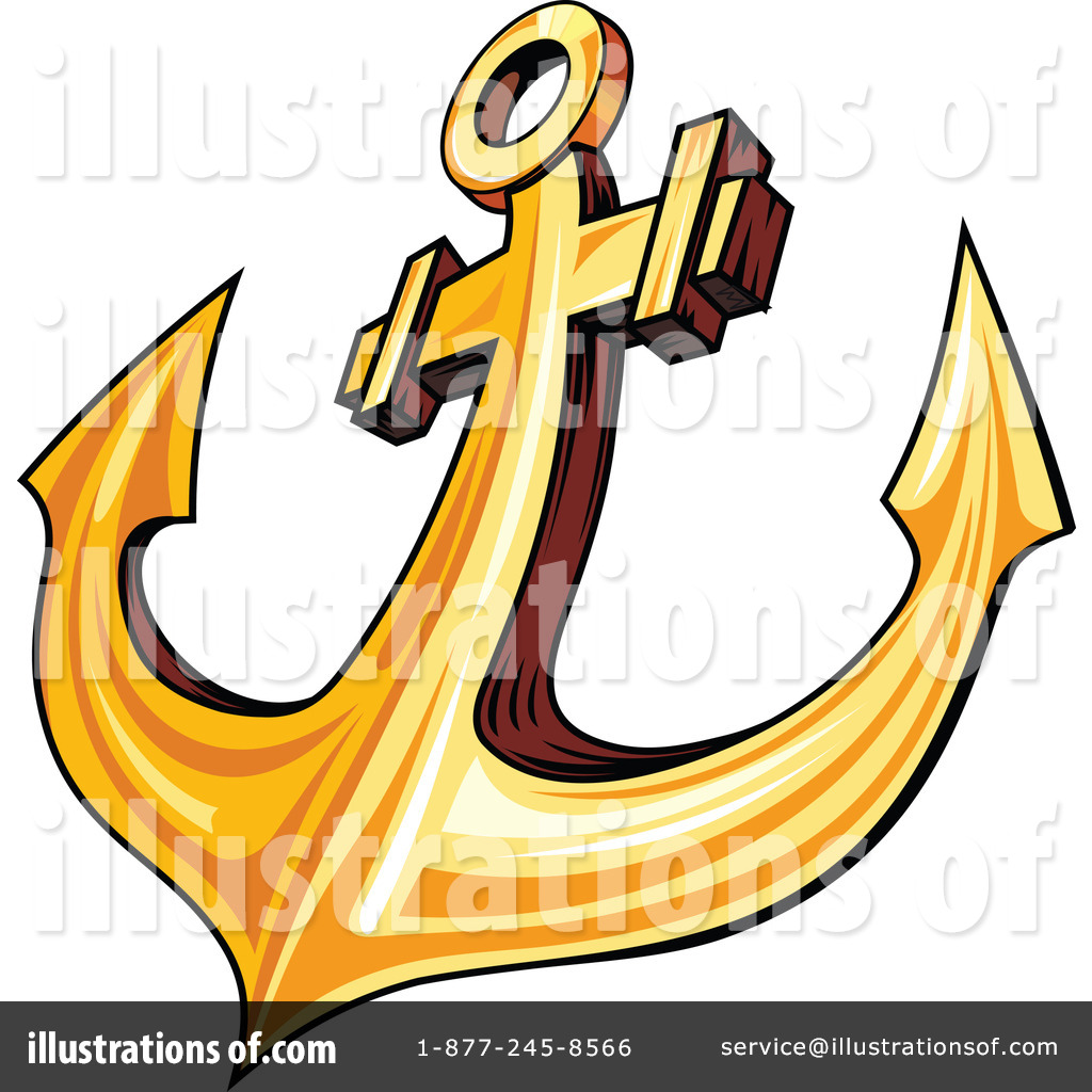 Clipart of a Golden Ships Anchor and Rope 3 - Royalty Free Vector  Illustration by Vector Tradition SM #1268410