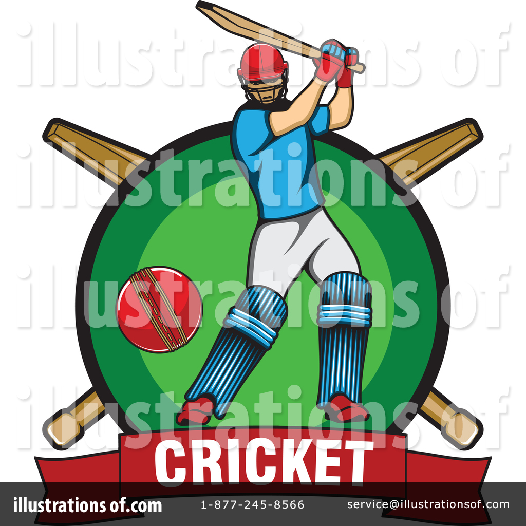 Cricket Player Clipart #1761428 - Illustration by Vector Tradition SM