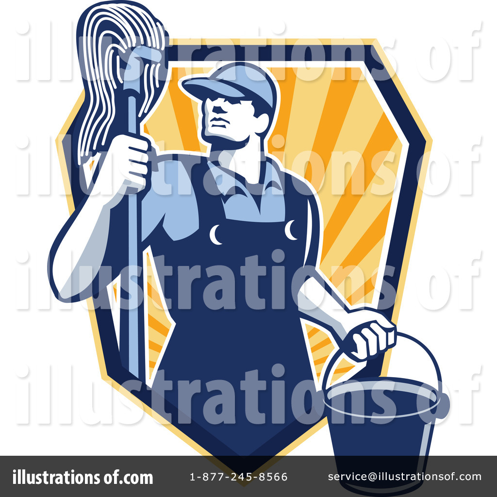 Janitor Clipart #1222666 - Illustration by patrimonio
