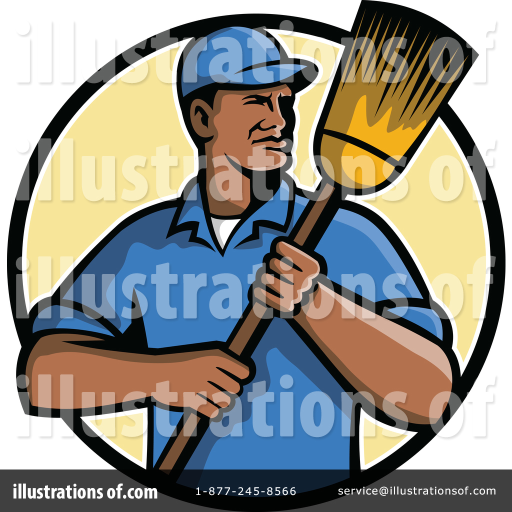 Janitor Clipart #1608331 - Illustration by patrimonio