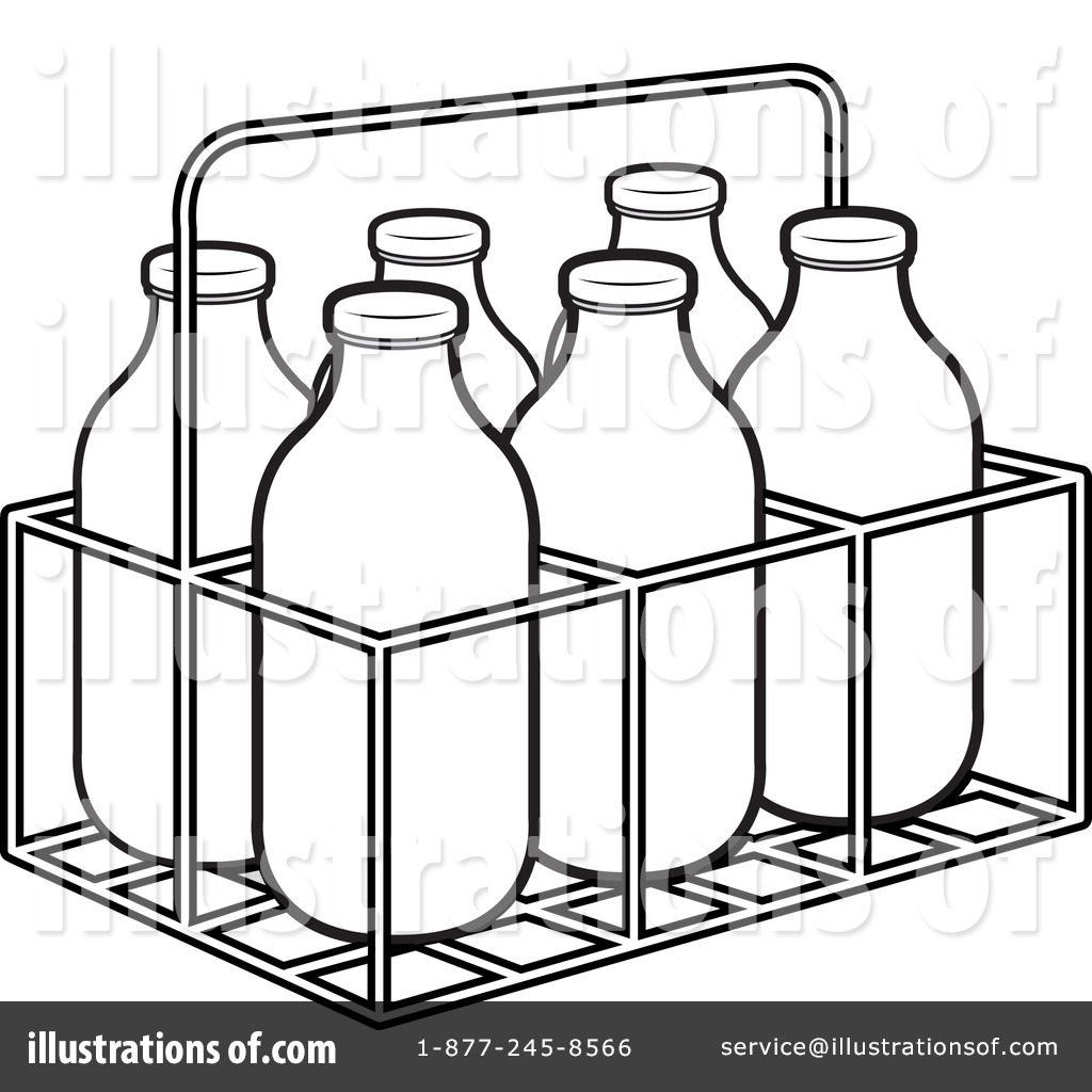 Royalty Free RF Milk Bottle Clipart Illustration by Lal Perera Stock Sample