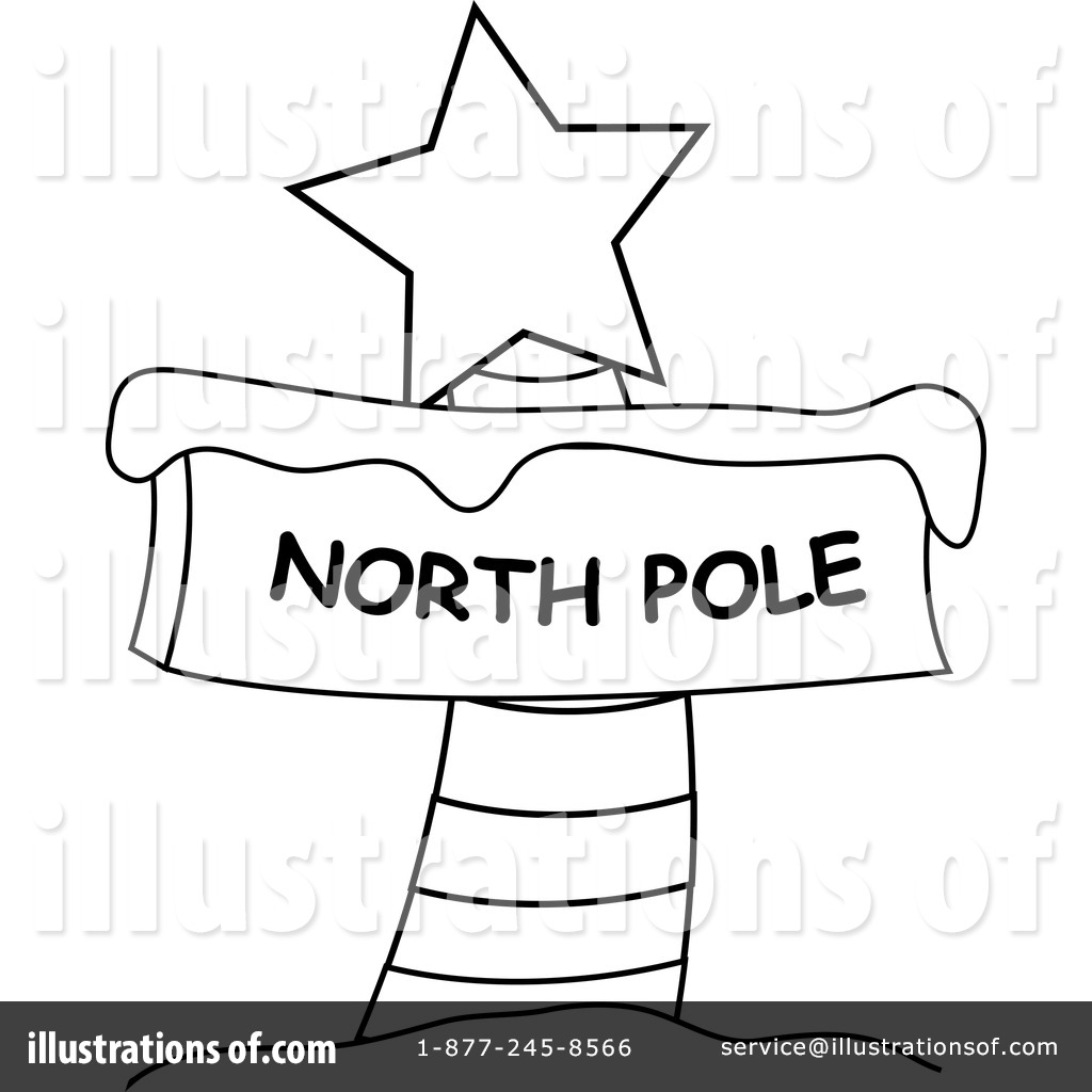 Royalty Free RF North Pole Sign Clipart Illustration by Pams Clipart