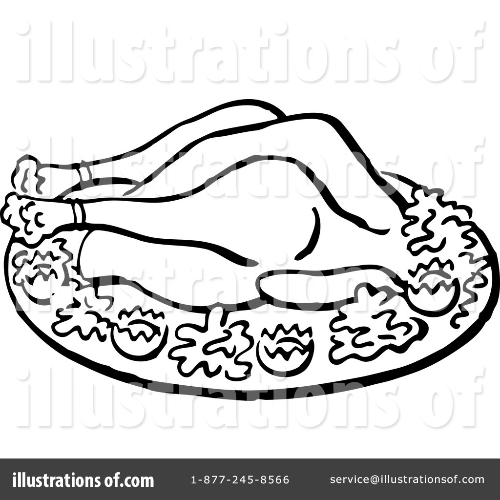 roast chicken clipart black and white car