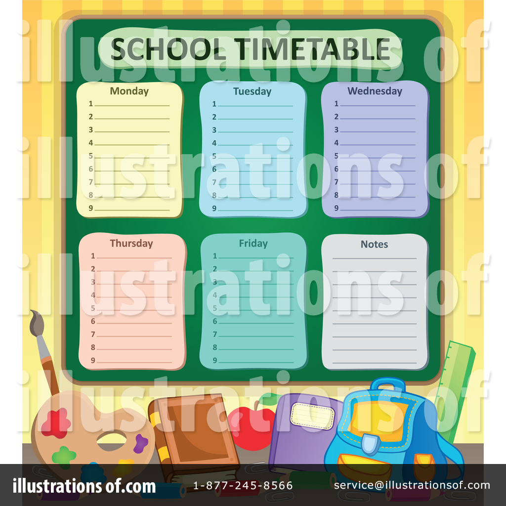 School Time Table Clipart #1411306 - Illustration by visekart