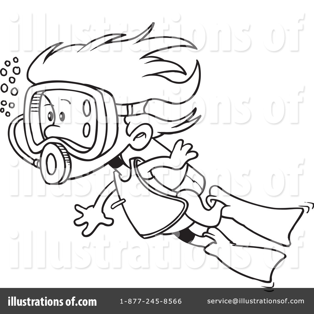 Royalty Free RF Scuba Diver Clipart Illustration by toonaday