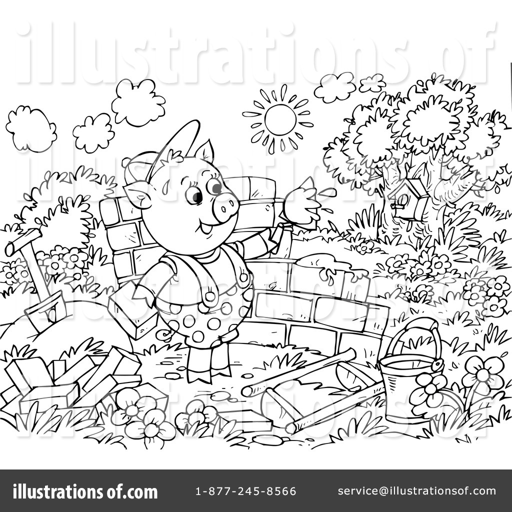 Royalty Free RF The Three Little Pigs Clipart Illustration by Alex Bannykh