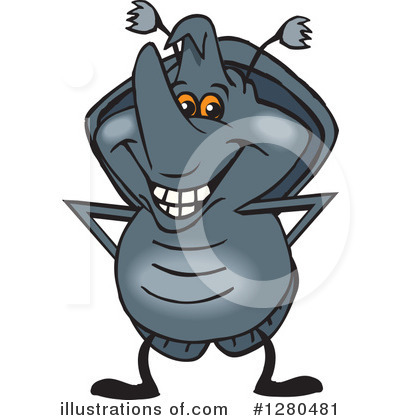 Royalty-Free (RF) Rhino Beetle Clipart Illustration by Dennis Holmes Designs - Stock Sample #1280481