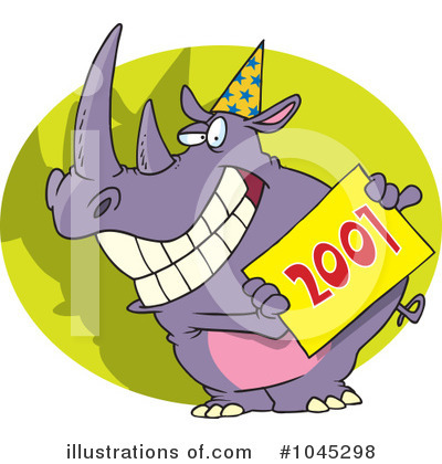 Royalty-Free (RF) Rhino Clipart Illustration by toonaday - Stock Sample #1045298