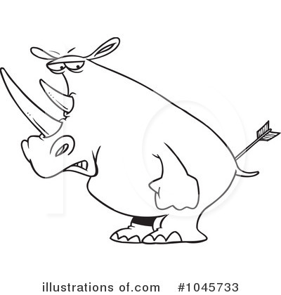 Royalty-Free (RF) Rhino Clipart Illustration by toonaday - Stock Sample #1045733