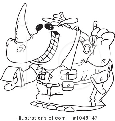 Royalty-Free (RF) Rhino Clipart Illustration by toonaday - Stock Sample #1048147