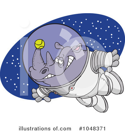 Royalty-Free (RF) Rhino Clipart Illustration by toonaday - Stock Sample #1048371
