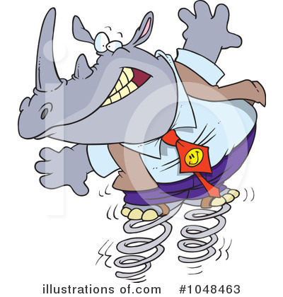 Royalty-Free (RF) Rhino Clipart Illustration by toonaday - Stock Sample #1048463