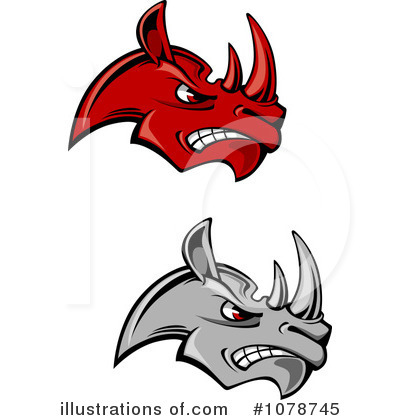 Royalty-Free (RF) Rhino Clipart Illustration by Vector Tradition SM - Stock Sample #1078745