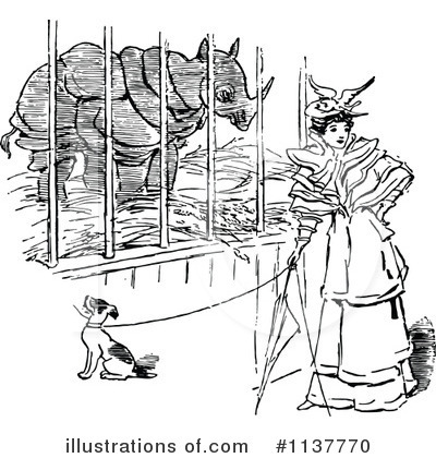 Royalty-Free (RF) Rhino Clipart Illustration by Prawny Vintage - Stock Sample #1137770