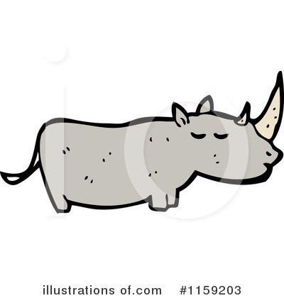 Royalty-Free (RF) Rhino Clipart Illustration by lineartestpilot - Stock Sample #1159203