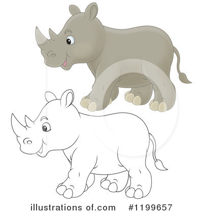 Royalty-Free (RF) Rhino Clipart Illustration by Alex Bannykh - Stock Sample #1199657