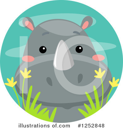 Royalty-Free (RF) Rhino Clipart Illustration by BNP Design Studio - Stock Sample #1252848