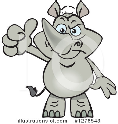 Royalty-Free (RF) Rhino Clipart Illustration by Dennis Holmes Designs - Stock Sample #1278543
