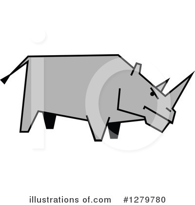 Royalty-Free (RF) Rhino Clipart Illustration by Vector Tradition SM - Stock Sample #1279780