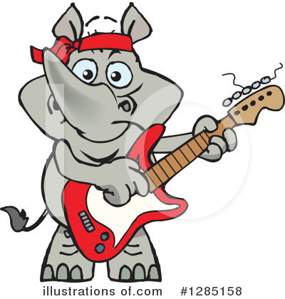 Royalty-Free (RF) Rhino Clipart Illustration by Dennis Holmes Designs - Stock Sample #1285158