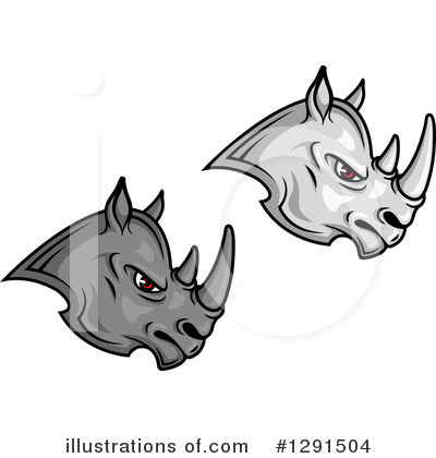 Royalty-Free (RF) Rhino Clipart Illustration by Vector Tradition SM - Stock Sample #1291504
