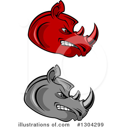Royalty-Free (RF) Rhino Clipart Illustration by Vector Tradition SM - Stock Sample #1304299