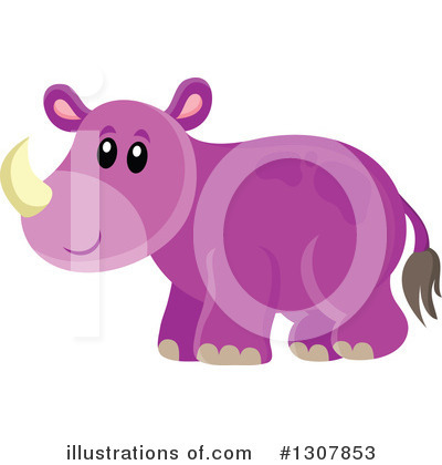 Royalty-Free (RF) Rhino Clipart Illustration by visekart - Stock Sample #1307853