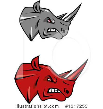 Royalty-Free (RF) Rhino Clipart Illustration by Vector Tradition SM - Stock Sample #1317253