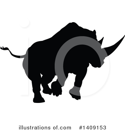 Royalty-Free (RF) Rhino Clipart Illustration by AtStockIllustration - Stock Sample #1409153