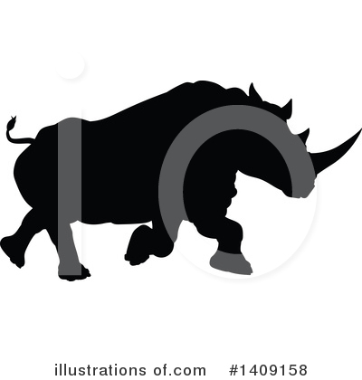 Royalty-Free (RF) Rhino Clipart Illustration by AtStockIllustration - Stock Sample #1409158