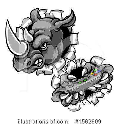 Royalty-Free (RF) Rhino Clipart Illustration by AtStockIllustration - Stock Sample #1562909
