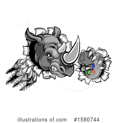 Royalty-Free (RF) Rhino Clipart Illustration by AtStockIllustration - Stock Sample #1580744