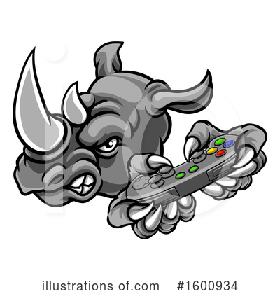 Royalty-Free (RF) Rhino Clipart Illustration by AtStockIllustration - Stock Sample #1600934