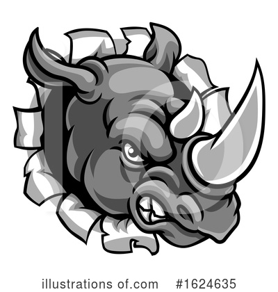 Royalty-Free (RF) Rhino Clipart Illustration by AtStockIllustration - Stock Sample #1624635