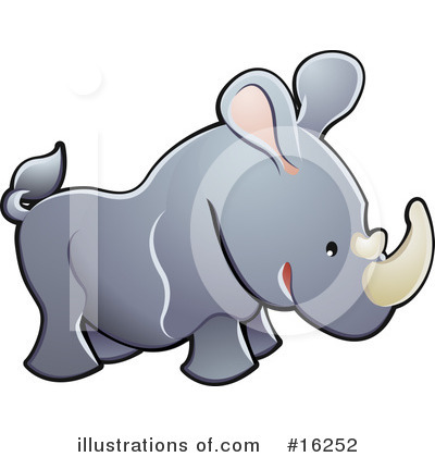 Royalty-Free (RF) Rhino Clipart Illustration by AtStockIllustration - Stock Sample #16252