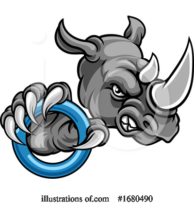 Royalty-Free (RF) Rhino Clipart Illustration by AtStockIllustration - Stock Sample #1680490