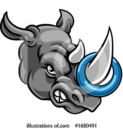 Royalty-Free (RF) Rhino Clipart Illustration by AtStockIllustration - Stock Sample #1680491