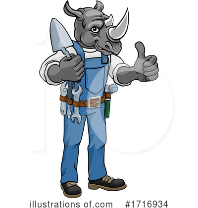 Royalty-Free (RF) Rhino Clipart Illustration by AtStockIllustration - Stock Sample #1716934